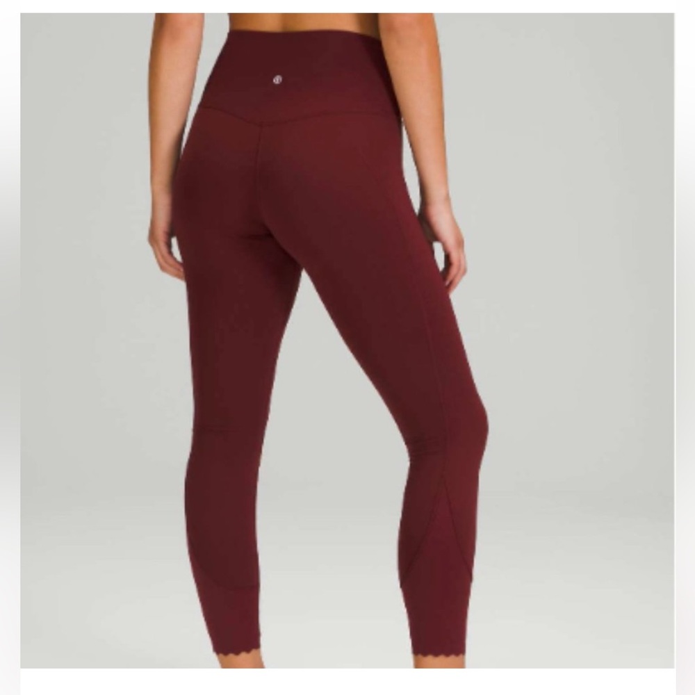 Lululemon Align Scalloped Hem High-Rise Pant 25" - Red Merlot - Picture 2 of 6